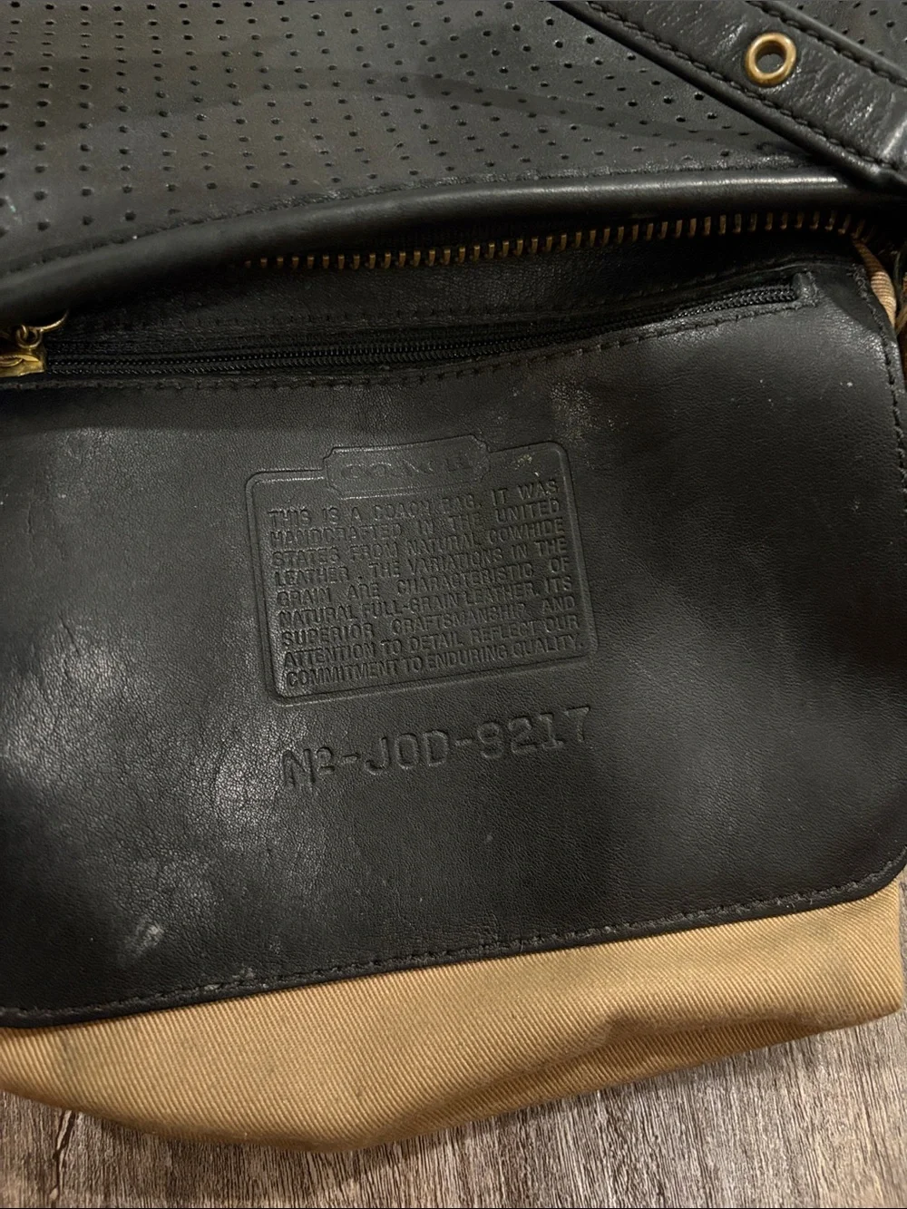 COACH VINTAGE 2000-Perforated leather mini hobo bag-Serial number J0D-9217